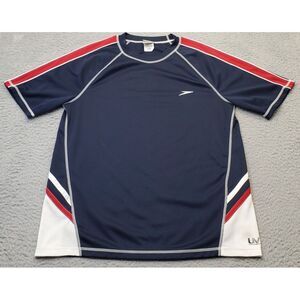 Speedo Activewear Shirt Men's‎ Medium Blue Short Sleeve Crew Neck Pullover Logo